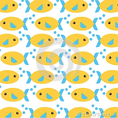 Sea fish swiming pattern Vector Illustration