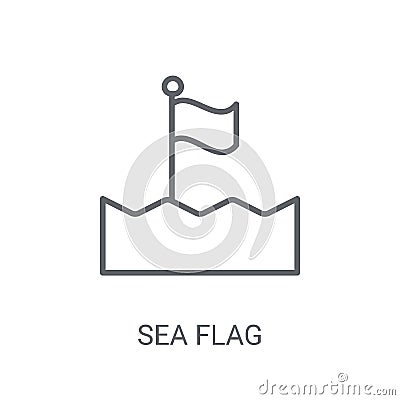 sea flag icon. Trendy sea flag logo concept on white background Vector Illustration