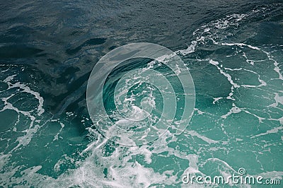 Sea foam and waves on the water Stock Photo