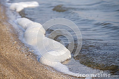 Sea Foam, Yumurtalik Lagoon, Adana, Turkey Stock Photo