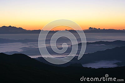 Sea of fog Stock Photo