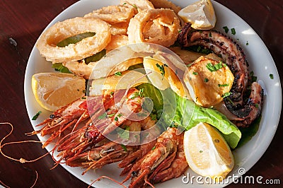 Sea food plate Stock Photo