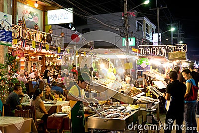 Sea food restaurant in Thailand Editorial Stock Photo