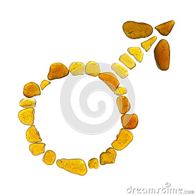 Sea glass mosaic - Jupiter astrological symbol Stock Photo