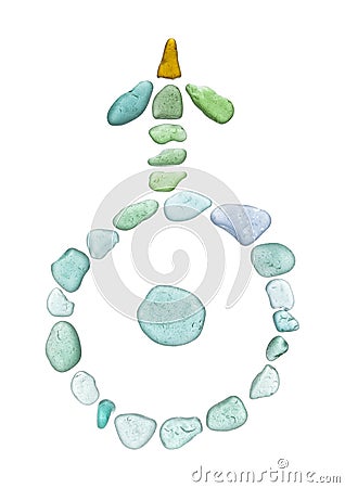 Sea glass mosaic - Uranus astrological symbol Stock Photo