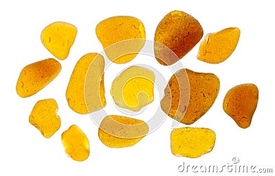 Sea glass pieces on white Stock Photo