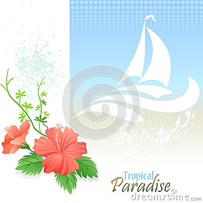 Sea Graphics Series -Beaches and Cruise in Bahamas Vector Illustration