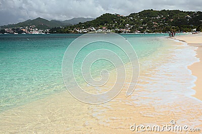 Sea gulf and sandy beach. St. George`s, Grenada Stock Photo