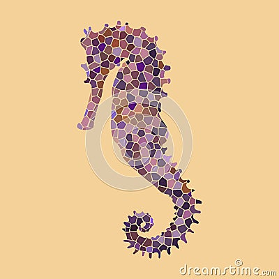 Sea horse made of mosaic Vector Illustration