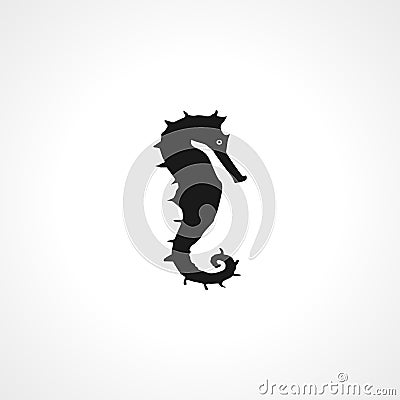 Sea Horse simple isolated black icon Vector Illustration