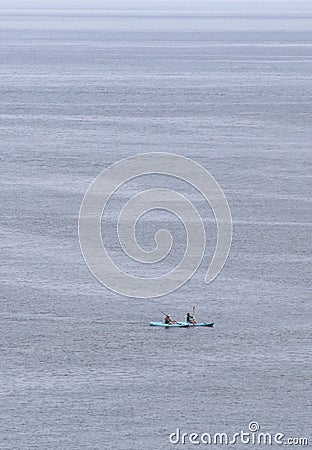 Sea kayaking in mallorca north coast vertical Editorial Stock Photo