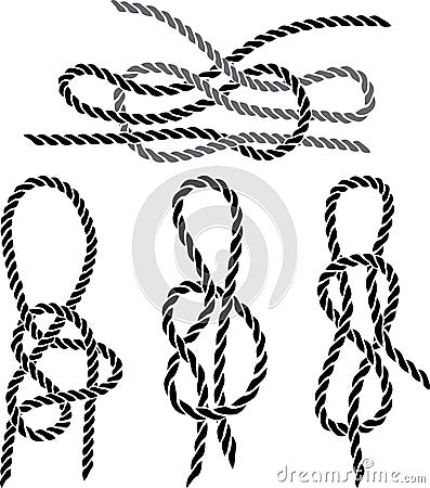 Sea knot set stencil Vector Illustration
