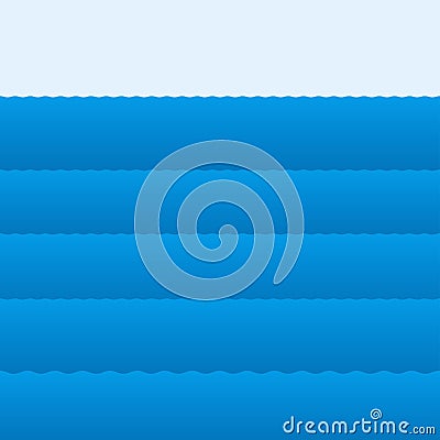 Sea landscape with different levels of depth vector icon flat isolated Vector Illustration