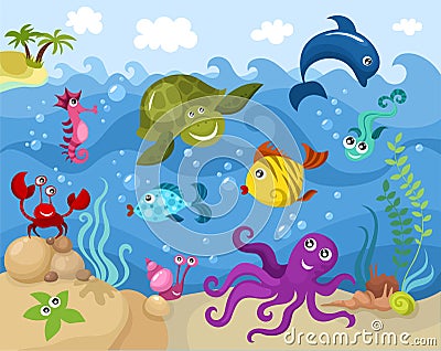 Sea life Vector Illustration