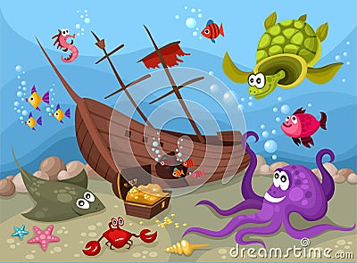 Sea life Vector Illustration