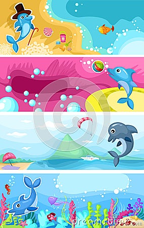 Sea life background Vector Illustration