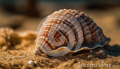 Sea life collection shells, starfish, and scallops generated by AI Stock Photo