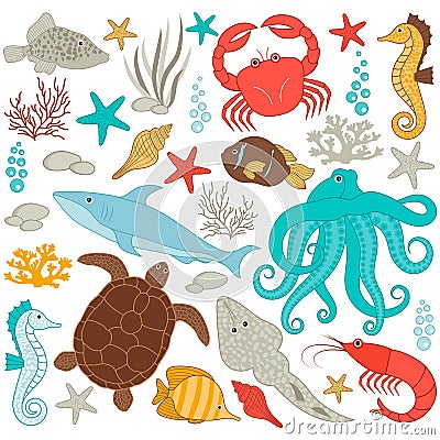 Sea life Vector Illustration