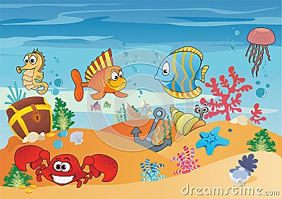 Sea life Vector Illustration