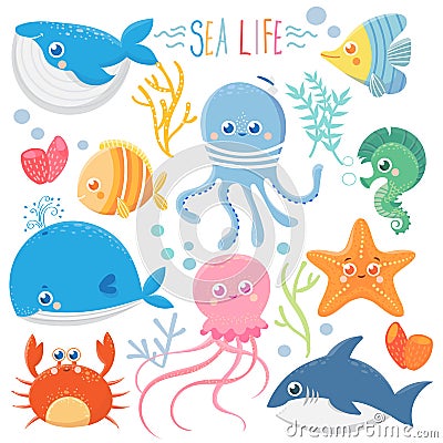 Sea life Vector Illustration