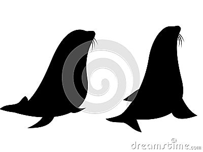 Sea Lion Seal Silhouette Vector Illustration