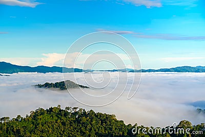 The fog at Khao Phanoen Thung, Kaeng Krachan National Park in Th Stock Photo