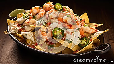 sea nachos mexican food seafood Cartoon Illustration