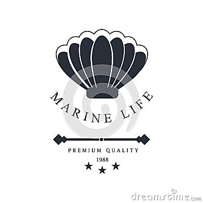 Sea and nautical decoration badge vector illustration. Vector Illustration