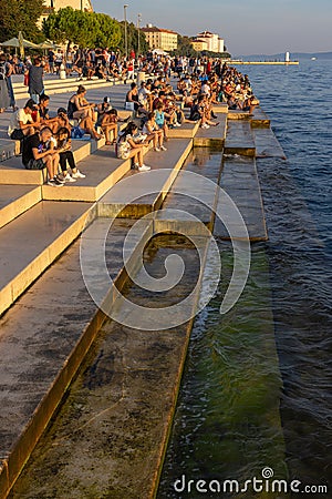 Sea organs and Sun Salutation in Zadar City Editorial Stock Photo