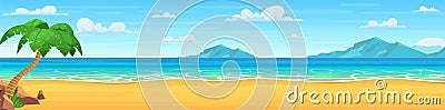 Sea panorama. Tropical beach Vector Illustration