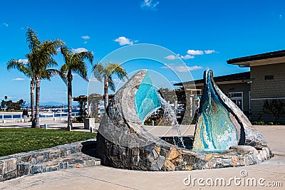 `Sea Passage` Sculpture/Fountain in Coronado, California Editorial Stock Photo