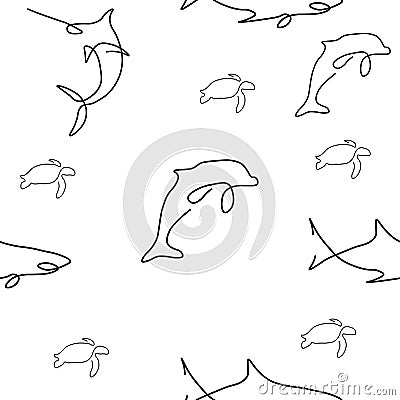 Sea pattern seamless Vector Illustration