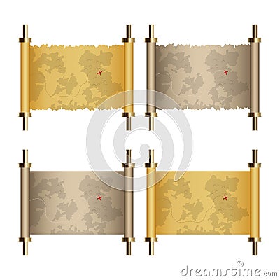 Sea pirate objects set vector illustration isolated on white background Vector Illustration