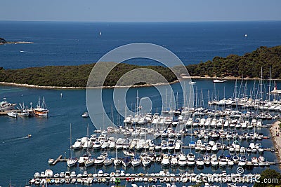 Sea port in city of Vrsar Stock Photo