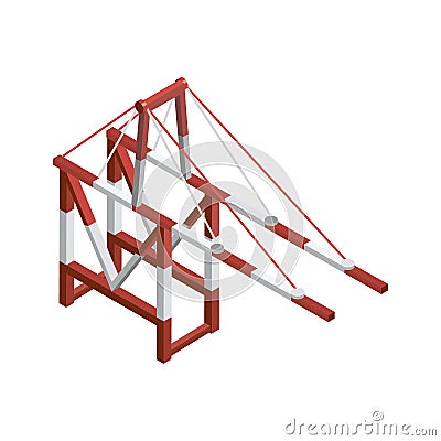 Sea port crane isometric 3D element Vector Illustration