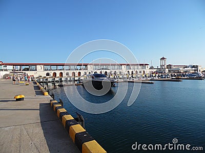 Sea Port Sochi, embankment, boats and yachts Editorial Stock Photo