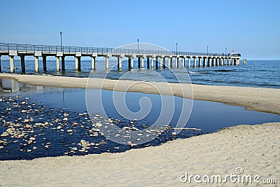 Sea promenade. City-resort Pionersky, Kaliningrad region, Russia Stock Photo