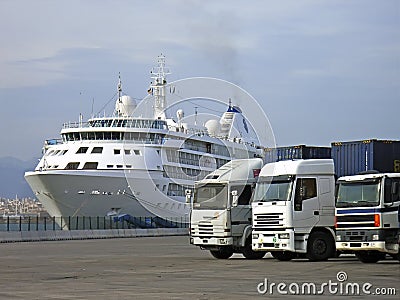 Sea and Road Transportation Stock Photo