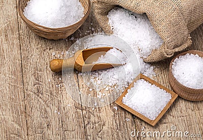 Sea salt in the bag Stock Photo