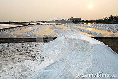 Sea salt field Stock Photo