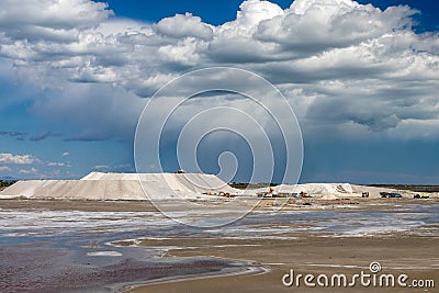 Sea salt pile at Salin de Giraud saltworks in the Camargue in Provence, France Stock Photo