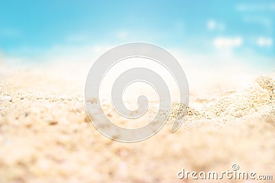 Sea sand beach summer day and nature background, soft focus Stock Photo