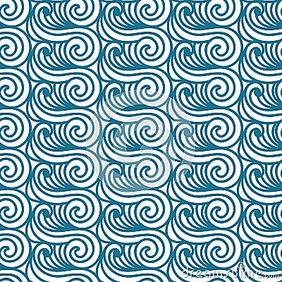 Sea Seamless Pattern. Abstract asian waves background. Stock Photo