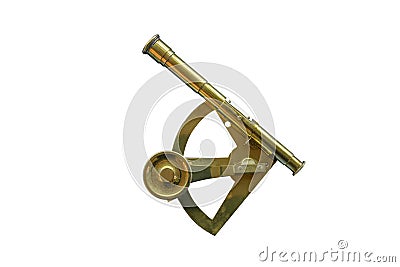 Sea sextant isolated on white background Stock Photo