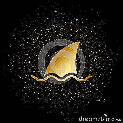 sea, shark, business gold icon. Vector illustration of golden particle background Cartoon Illustration