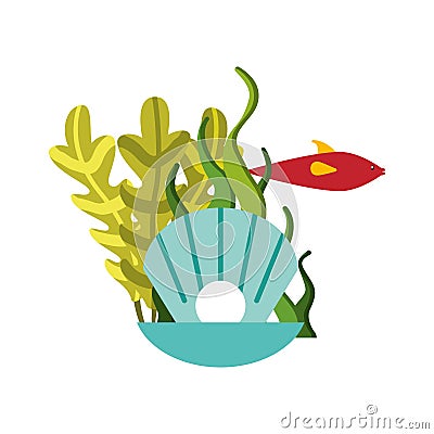 Sea shell isolated icon Vector Illustration