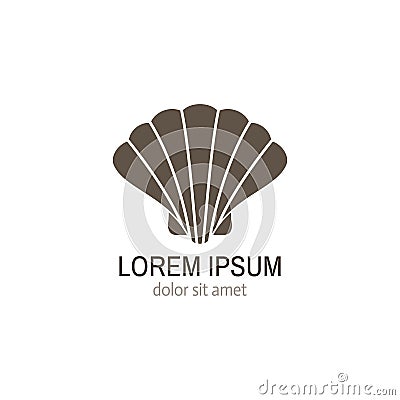 Sea shell logo template. Vector Illustration