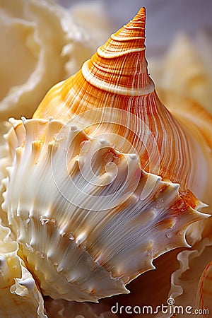Sea shell macro. Generative ai Stock Photo