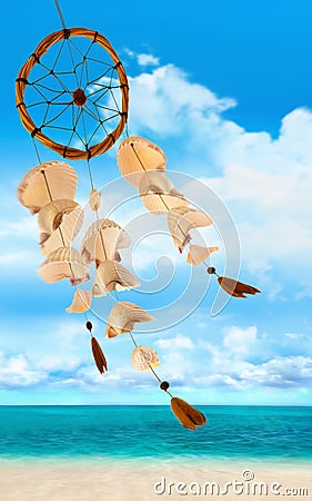 Sea shells blowing in the wind Stock Photo