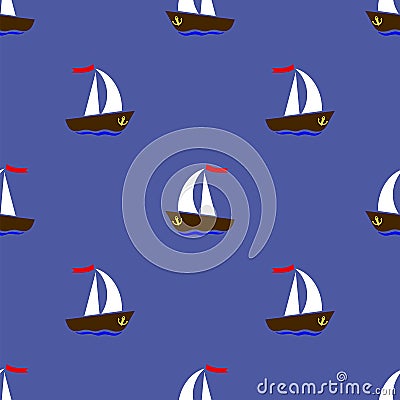 Sea Ships Silhouettes Vector Illustration